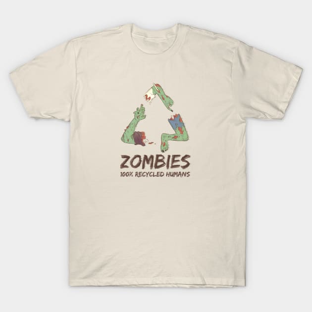 Zombies 100% Recycled Humans T-Shirt by nerrik